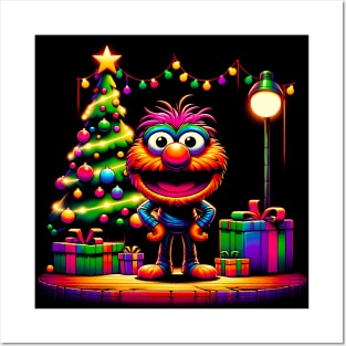 Vintage Comic-Book Muppet Christmas Tee: 1980's Retro Style Holiday Shirt Posters and Art